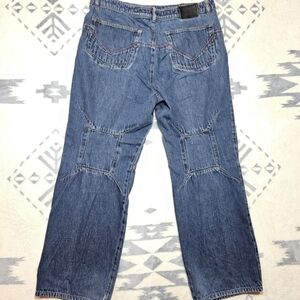 Marithe Francois Girbaud Designer jeans size 34 Retro Grunge Bohemian Denim wear